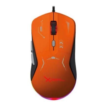 XZEAL - Mouse Gamer XZ-401 RGB 7200 Dpi 6 botones Conexion USB 1.5m Gris-Naranja