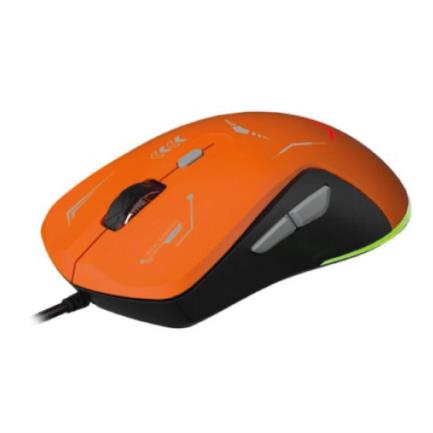 XZEAL - Mouse Gamer XZ-401 RGB 7200 Dpi 6 botones Conexion USB 1.5m Gris-Naranja