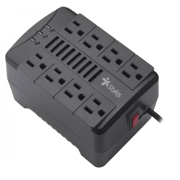 XZEAL - Regulador de Voltaje Stylos RE650 1200VA 650W 8 Contactos NEMA Negro
