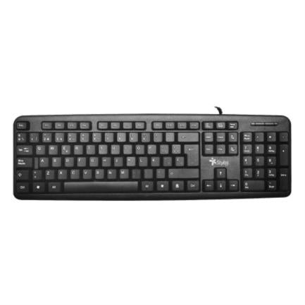 XZEAL - Teclado Alambrico Stylos 105 Teclas Conexión USB A 1.2m Negro