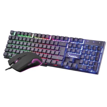 XZEAL - Kit Gamer de Teclado y Mouse Xzeal Retroiluminado XST-201 Alámbrico USB Negro