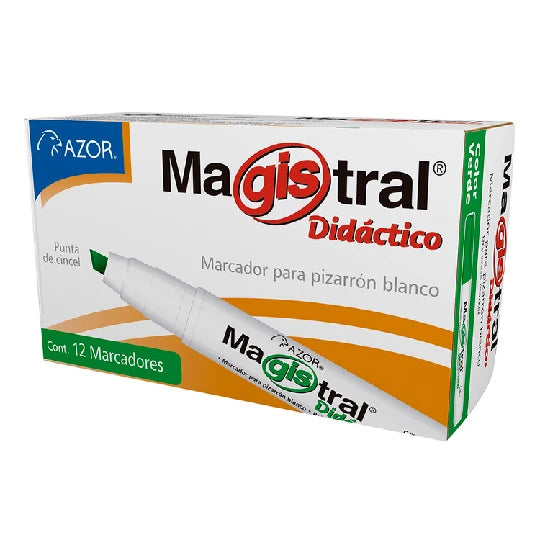 MAGISTRAL - MARCADOR AZOR MAGISTRAL DIDACTICO VERDE C/12