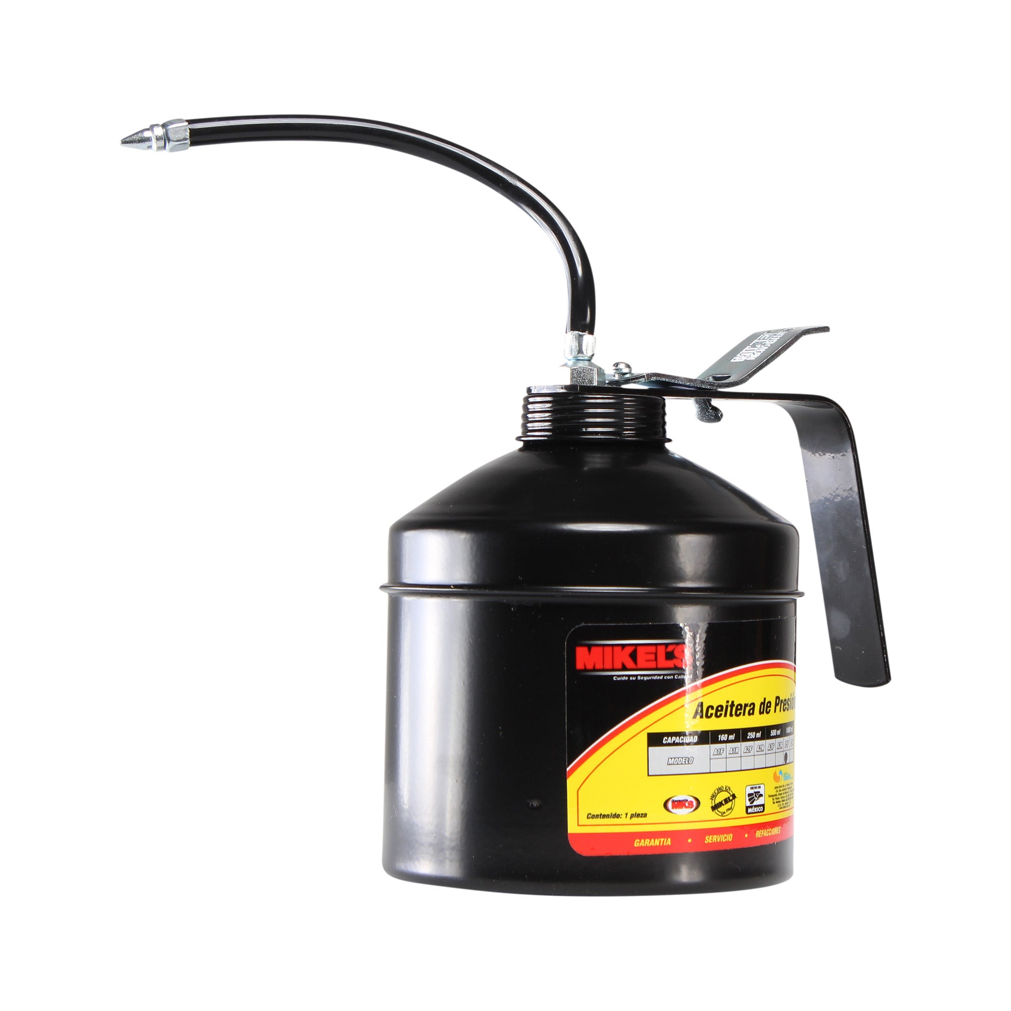 Aceitera de presión, bote de acero, tubo flexible (1000 ml)