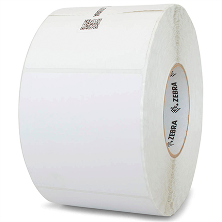 ZEBRA - Etiqueta Papel Zebra 4"x4" TT Recubierto Adhesivo Permanente Núcleo de 3" 1500/Caja con 4pzs de Rollo