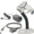 ZEBRA - Escaner Alambrico Zebra LS2208 1D Laser con  Serial RS232 / DB9 (CBA-R01-S07PBR) Fuente de poder (PWR-WUA5V4W0US) Base (20-61019-01R) HC/Blanco