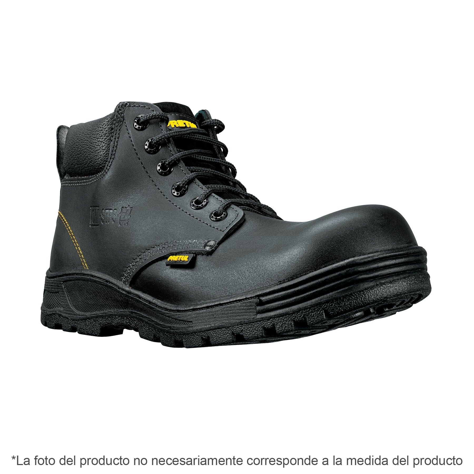 Bota de seguridad negra, #25, casquillo de poliamida, PRETUL