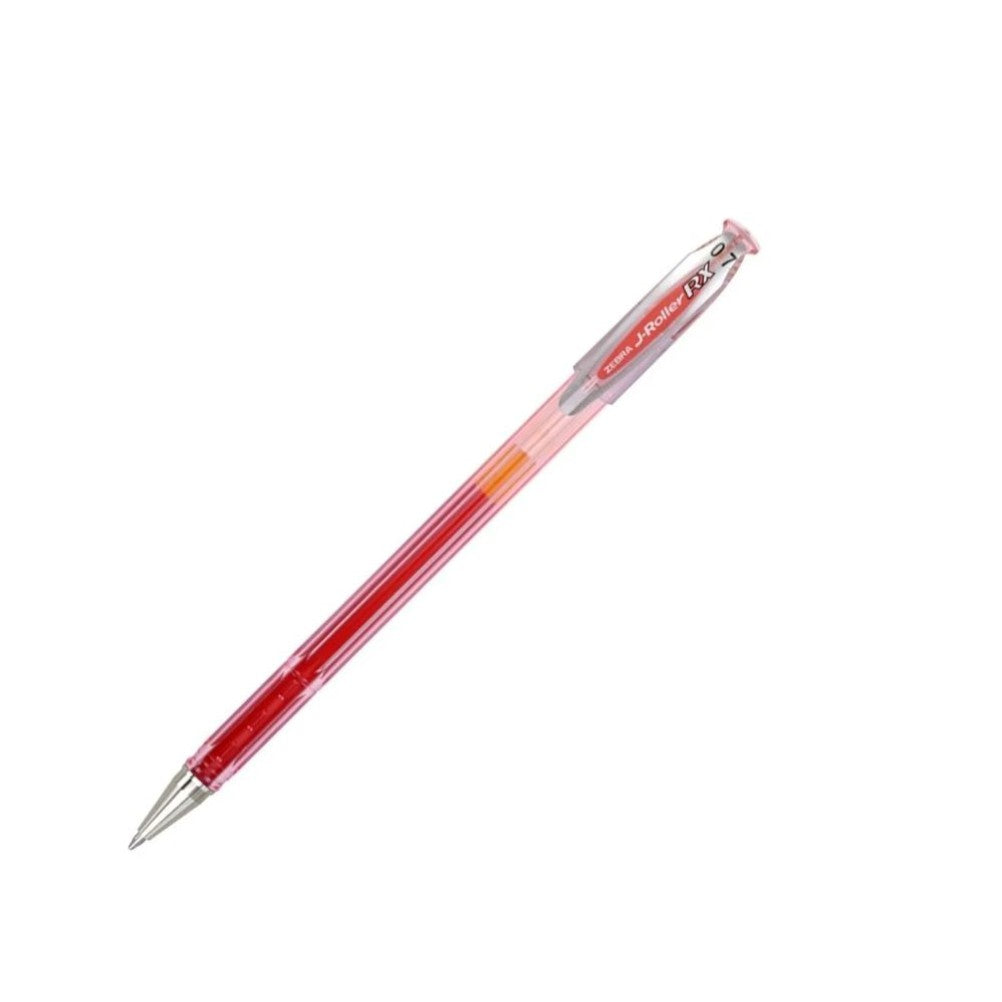 ZEBRA - Bolígrafo Zebra J Roller RX Punto Mediano 0.7mm Tinta Gel Color Rojo C/12 Pzas