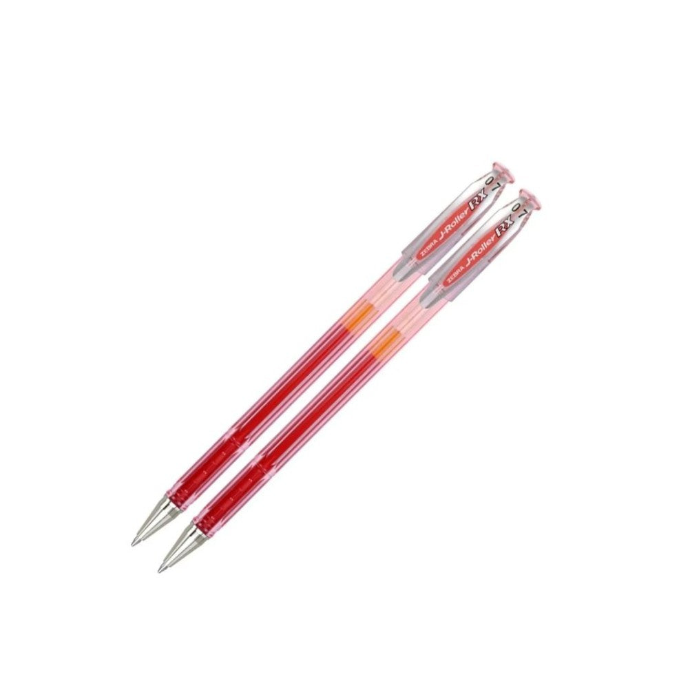 ZEBRA - Bolígrafo Zebra J Roller RX Punto Mediano 0.7mm Tinta Gel Color Rojo C/12 Pzas