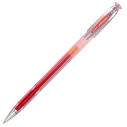 ZEBRA - Bolígrafo Zebra J Roller RX Punto Mediano 0.7mm Tinta Gel Color Rojo C/12 Pzas