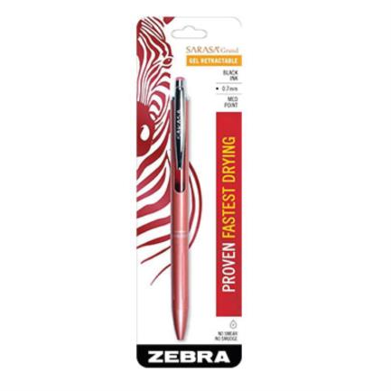 ZEBRA - Bolígrafo Zebra Rollerball Punto Mediano 0.7mm Tinta Gel Sarasa Grand Rosa