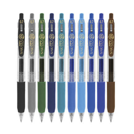 ZEBRA - Boligrafo Zebra Sarasa Clip rollerball retractil punto mediano 0.7 tinta gel colores urtidos Wnter caja c/10