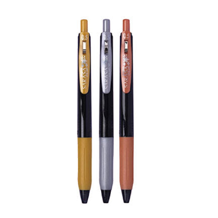 ZEBRA - Boigrafo Zebra decoshine retractil Punto fino 0.5 tinta gel colores surtidos metalicos caja c/3