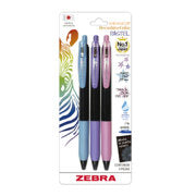 ZEBRA - Boigrafo Zebra decoshine retractil Punto fino 0.5 tinta gel colores surtidos pastel caja c/3