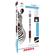 ZEBRA - Boligrafo Zebra F-301 grip punto fino tinta verde cuerpo de acero caja c/6