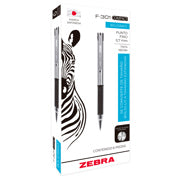 ZEBRA - Bolígrafo Zebra F-301 Retráctil Metálico Punto Fino 0.7mm Color Negro C/6 Pzas