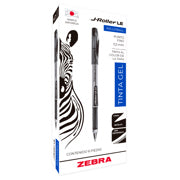 ZEBRA - Bolígrafo Zebra J-Roller LE Punto Fino 0.5mm Tinta Gel Color Negro C/6 Pzas