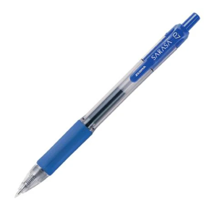 ZEBRA - Bolígrafo Zebra Sarasa Retráctil Punto Mediano 0.7m Tinta Gel Color Azul C/6 Pzas