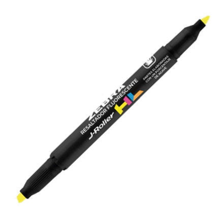 ZEBRA - Resaltador Zebra Jroller HL Doble punta color amarillo caja c/6