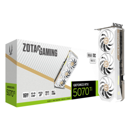 ZOTAC - Tarjeta de Video Zotac NVIDIA GeForce RTX 5070 Ti Solid Core OC White Edition 16GB 256-bit GDDR7 PCI Express x16 5.0