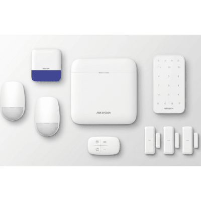 HIKVISION - Kit de Alarma Inalámbrica / 48 Zonas / 6 Dispositivos Incluidos / 433 MHz / Batería de Respaldo 12 h / WiFi / IP65