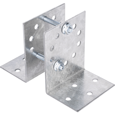 SFIRE - Base Multiposición para Poste de Cerco / Acero Galvanizado Cal. 12 / Ajuste 36° / Diámetro 1" / Instalación en Concreto / 0.36 kg