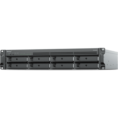 SYNOLOGY - Rack NAS 2U Redundante / 8 Bahías / AMD Ryzen V1500B 2.2 GHz / 2.5GbE / M.2 NVMe / Fuente Dual 550W