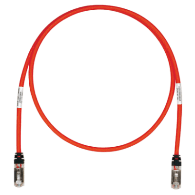 PANDUIT - Patch Cord Cat6A, Blindado S/FTP, CM/LS0H, 2.5 Metros (8.20 Pies), Color Rojo