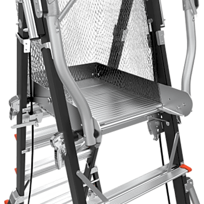 LITTLE GIANT LADDER SYSTEMS - Escalera con Jaula de Seguridad de 5-9 ft (1.5-2.74 m)/ Tipo IAA / Capacidad 375 lbs (170 kg) / Control de Descenso.
