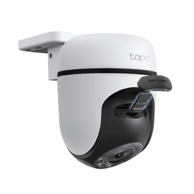 TP-LINK - Cámara de Seguridad PTZ Exterior Wi-Fi / 2K 3 Megapixel (2304×1296) / 360° Panorámica Horizontal + 130° Vertical / Seguimiento Inteligente de Movimiento / Visión Nocturna a Color / IP65 / Compatible Alexa y Google Home