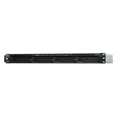 SYNOLOGY - NAS Rack / 4 Bahías / 1U / AMD Ryzen R1600 / 2 GB DDR4 ECC / 570 MB/s Lectura / 530 MB/s Escritura / Dual 1GbE / Actualización 10GbE
