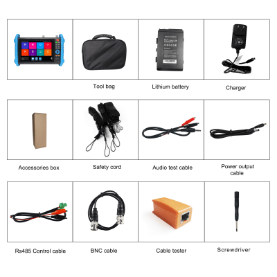 EPCOM - Tester de Video Profesional / Pantalla Táctil IPS 7" / 4K/8K H.265 / IP/HD/Analógico / TVI/CVI/AHD/CVBS / PoE 24W / TDR / HDMI 1080p / Autonomía 10 h