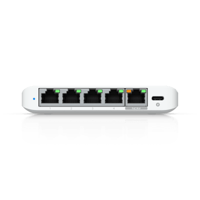 UBIQUITI - USW Flex Mini 2.5G Switch de 5 puertos 2.5G, Compacto, para Escritorio, se puede Energizar por PoE o con un Adaptador tipo USB-C