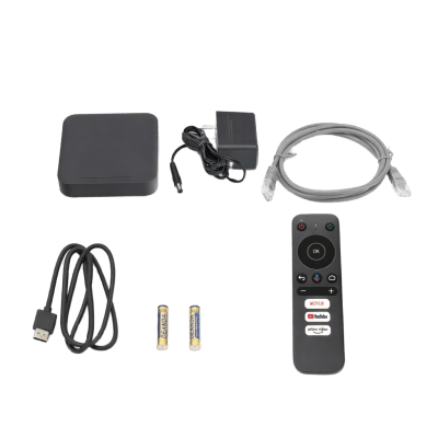 LINKEDPRO - STB 4K Android con Google TV / Alto Rendimiento / Conexión Wi-Fi y por Cable / Control Remoto Bluetooth / Salida HDMI / Software de Gestion para ISP´s