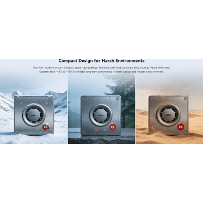 FANVIL - Video Intercom IP para Exterior / Cámara 4 Megapixel (1080p) / HDR e Iluminación IR / Altavoz 5W y Doble Micrófono con Reducción de Ruido / Panel Acero Inoxidable y Cuerpo Aluminio / IP66 e IK10 / PoE+ / 2 Líneas SIP