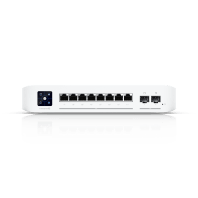 UBIQUITI - UniFi Switch Empresarial Capa 3 de 8 Puertos PoE 802.3af/at 2.5G + 2 Puertos 1/10G SFP+, 120W, Pantalla Informativa