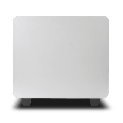 TRUAUDIO - Subwoofer Activo / 10 Pulgadas / 300W RMS / Down-Firing / Recinto Sellado / Crossover Ajustable 33-200 Hz / Acabado Blanco Mate