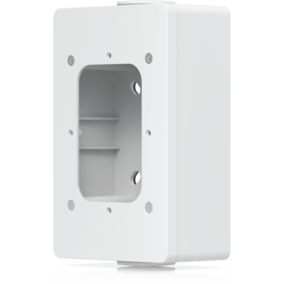 UBIQUITI - Caja de conexiones para lectores de acceso UniFi y visores de intercomunicación que admite montaje en superficie plana y fijación a conductos de 3/4". Color Blanco