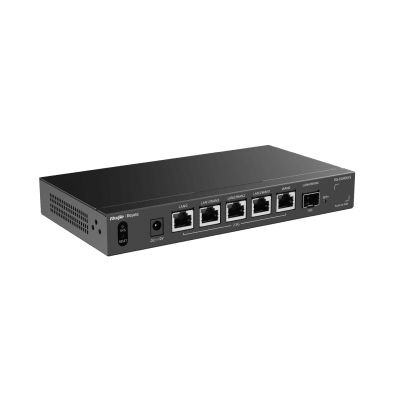 RUIJIE - Router Core Balanceador con Función SD-WAN, 1 puertos LAN , 5 puertos LAN/WAN Multi-gigabit,  Un SFP+ LAN/WAN,1 Puertos WAN Multi-gigabit 2.5G, hasta 400 clientes .