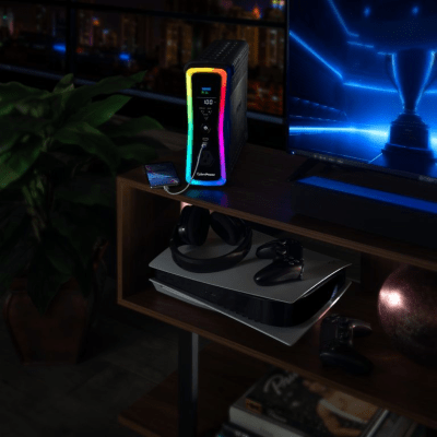 CYBERPOWER - UPS Gamer de 1500 VA/1000 W, Topología Línea Interactiva, Entrada 120 Vca  NEMA 5-15P, y 13 Salidas NEMA 5-15R, Puerto USB, Con Regulador de Voltaje (AVR)