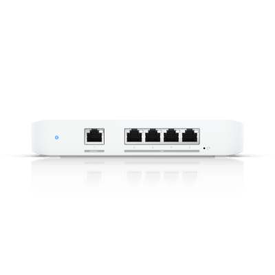 UBIQUITI - USW Flex XG Switch Capa 2, Compacto de 4 Puertos 10GbE, Puede ser Alimentado por un Puerto GbE PoE+ o con un Adaptador 5 Vcc USB-C