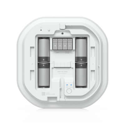 UBIQUITI - Sirena Inalámbrica IP / Alarma 110 dB / LED RGB/W de Emergencia / SuperLink 2 km (1.2 mi) / Alimentación Batería o DC 12-24V / Unifi Protect