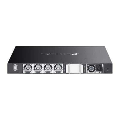 TP-LINK - Switch Gestionado L3+ / 26 Puertos 10G SFP+ + 6 Puertos 10G/5G SFP28 / 820 Gbps Capacidad Conmutación / 410 Gbps Ancho Banda / Apilamiento 4 Unidades / Redundancia PSU / Montaje Rack