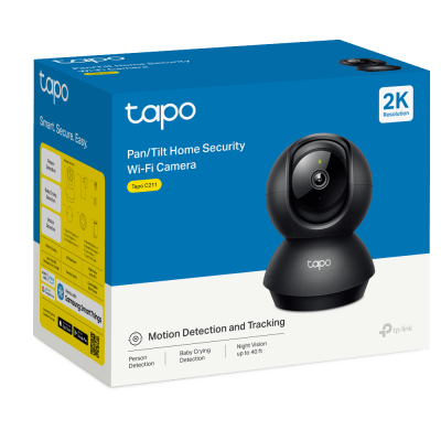 TP-LINK - Cámara IP Pan/Tilt / 2K 2304x1296 / Visión Nocturna 12 m (39.4 ft) / Audio Bidireccional / Detección IA / Almacenamiento microSD 512 GB