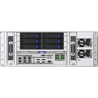 HIKVISION - NVR 32 Megapixel (8K) / 256 canales IP / 30 Bahías de Disco Duro (600 TB) / 4 Puertos de Red / Soporta RAID con Hot Swap / ACUSENSE / ANPR
