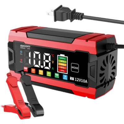 EPCOM POWERLINE - Cargador Inteligente Automático / 3 Etapas / 12V 10A / 6 Modos de Batería / LCD / Entrada 100-240V