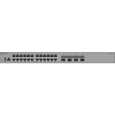 RUIJIE - Switch Capa 3 Acceso / 24 Puertos Gigabit / 4 Puertos SFP 2.5GE / Sin PoE / Capacidad 68 Gbps / VSU / Capa 3 OSPF / Ventilador Sin Ventilador / 1 RU / Línea Cybrey