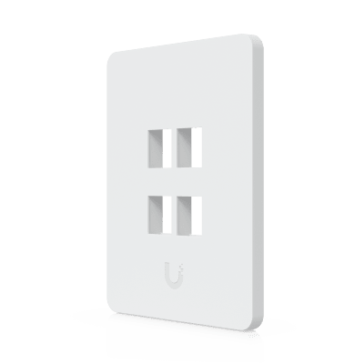 UBIQUITI - Placa de Pared Vertical Universal para Keystone de 4 Puertos con Cubierta Pintable, Acabado Personalizable, Paquete con 4 Piezas