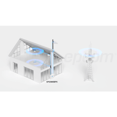 EPCOM - Amplificador de Señal Celular / 5 Bandas Simultáneas / 700-2600 MHz / Cobertura hasta 900 m² (9687.5 ft²) / Ganancia 70 dB / Multiusuario / -10°C a +55°C