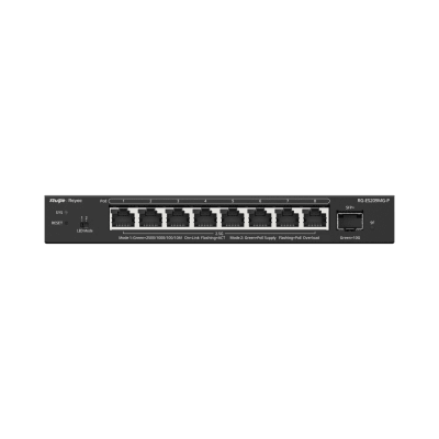 RUIJIE - Switch Administrable Capa 2 con PoE+ Multi-Gigabit, 8 puertos 2.5Gb y 1 SFP+ 10G, hasta 130w