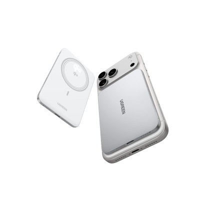 UGREEN - Power Bank Magnético Inalámbrico / 5000 mAh / 20W USB-C PD3.0 + 15W Carga Inalámbrica / Compatible MagSafe y Qi / Diseño Ultrafino 8.6 mm (0.3 in) / Carga Simultánea Cable + Inalámbrica / Bater&iacute